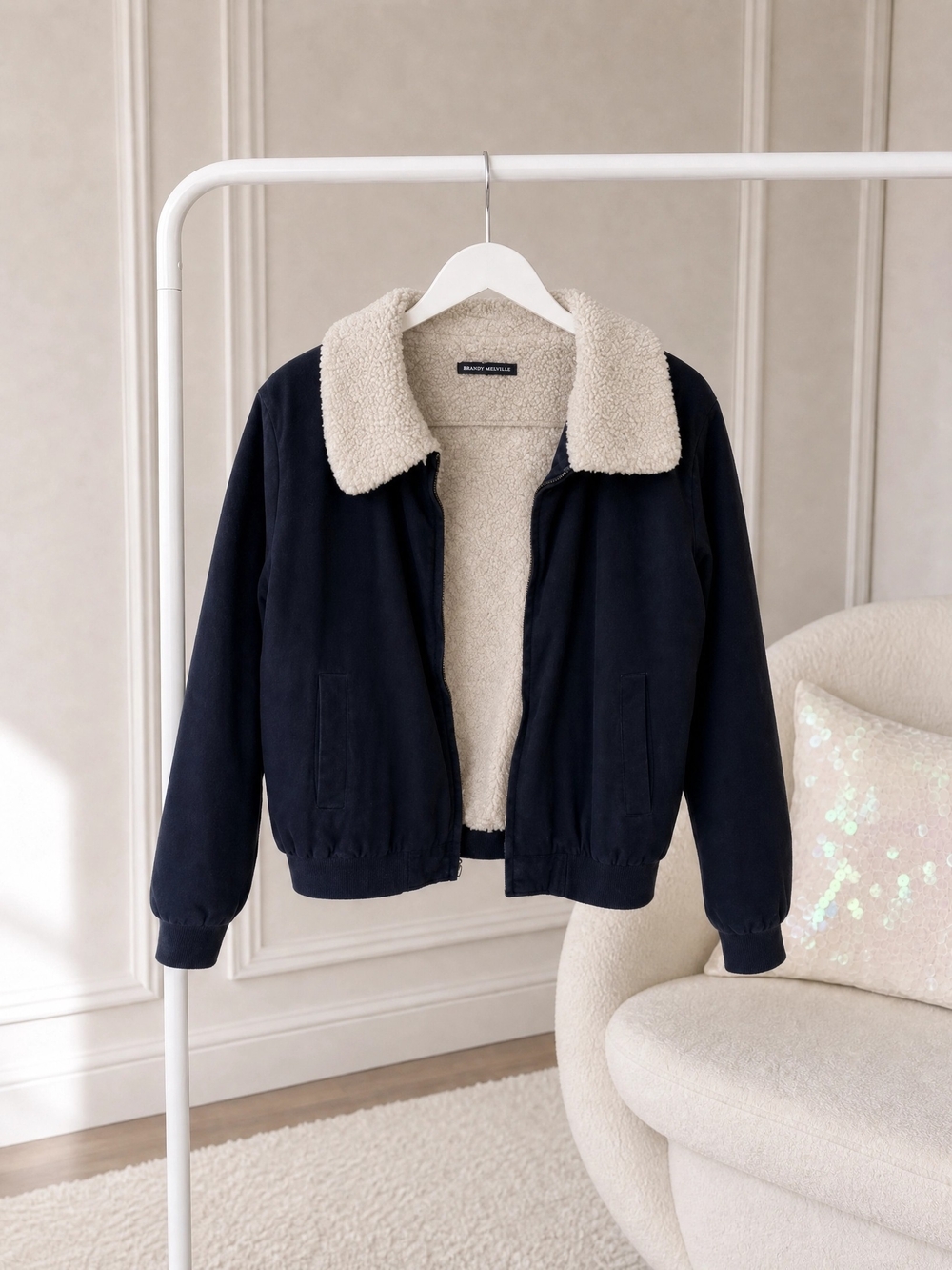 Brandy Melville Sherpa Lined Bomber Jacket